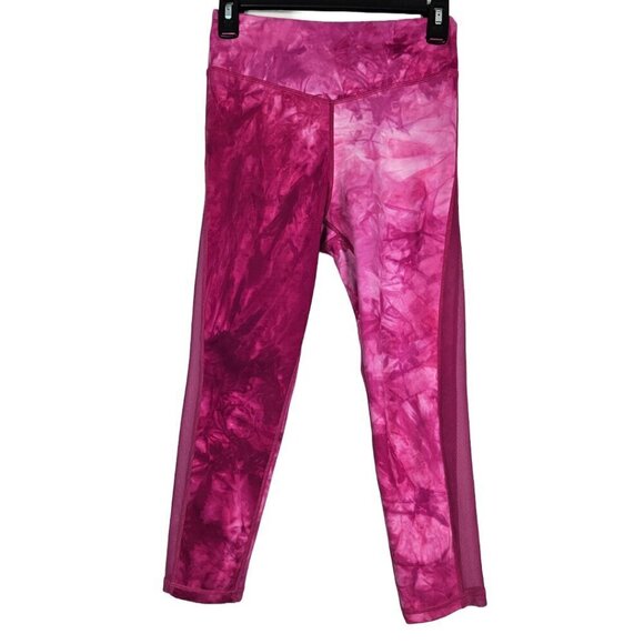 ZYIA Active Hendrix Light and Tight High Rise Pink Tie Dye Capri/Crop Legging 4 - Picture 3 of 8